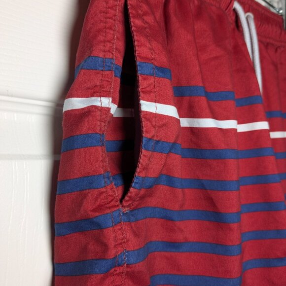 Amazon Essentials Men's Quick-Dry Swim Trunk Red Blue Stripes, Small, 7" Inseam - Picture 5 of 16